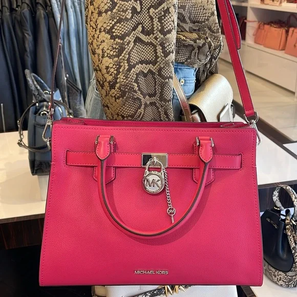 MICHAEL KORS HAMILTON MEDIUM SATCHEL
COLOR: Electric Pink
NWT - Picture 1 of 16